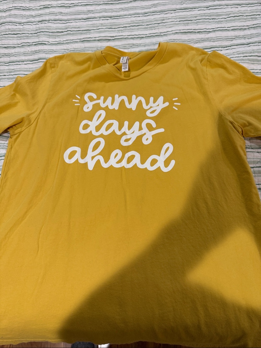 Sunny Days Ahead Mustard Yellow Graphic Tee Bella Canvas XL